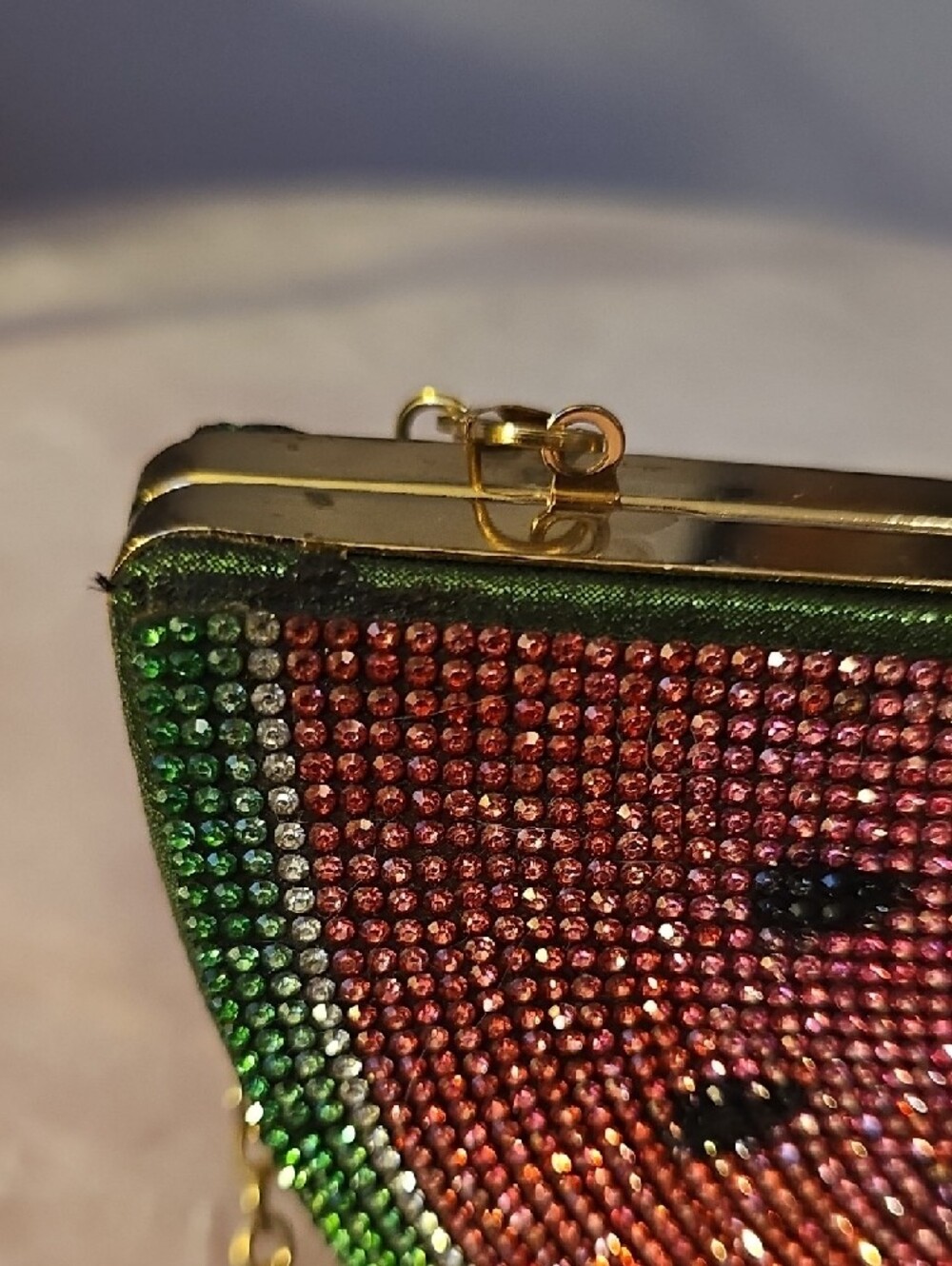 Watermelon Crystal Clutch Bag - Pink/Green - Picture 4 of 14
